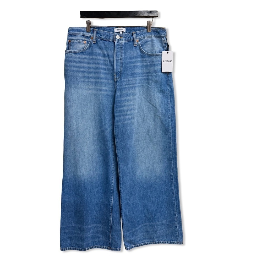 RE/DONE Mid Rise Palazzo Jeans Light Blue Flares wide leg denim $320 sz 30 - Picture 5 of 9
